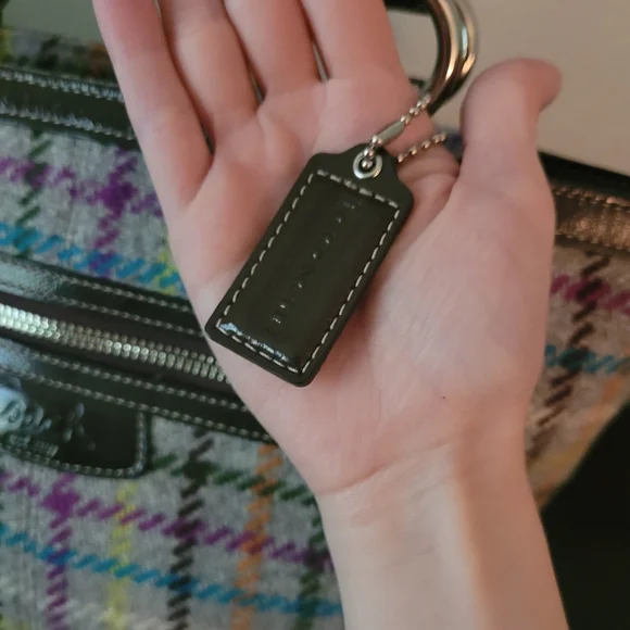 Coach Penelope Tattersall Plaid Wool Tweed Leather Handbag - Picture 4 of 13